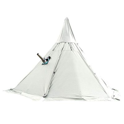WINTENT 4 Season Teepee Tent with Stove Jack for Camping Hiking, Height 7.8FT/240CM (White, with Half Mesh Tent)