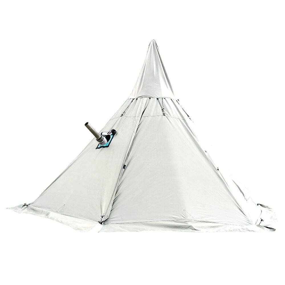 WINTENT 4 Season Teepee Tent with Stove Jack for Camping Hiking, Height 7.8FT/240CM (White, with Half Mesh Tent)