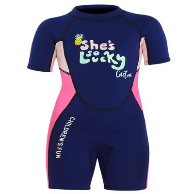 DIVE & SAIL Boyss Warm Wetsuit Shorty Sun UV Protection 2.5mm Full Suit One Piece Stretchy Back Zip Sun Suit Swimwear Pink