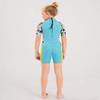 DIVE & SAIL Kids Shorty Wetsuit Short Sleeve Thermal Warm Swimsuit UPF 50+ Sun Protection Full Suit One Piece Swimwear Blue view 3