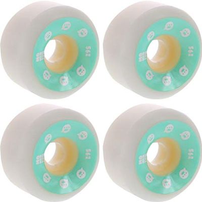 Momentum Wheels V2 Spiral White/Green Skateboard Wheels - 56mm 101a (Set of 4)