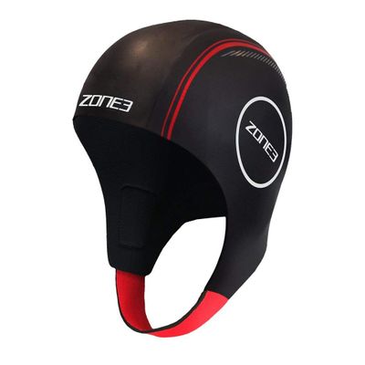 Zone3 Neoprene Swim Cap (Black/Red, X-Small)