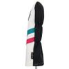Majek Golf Vintage Headcovers White Seafoam Teal Pink Stripe Premium Retro Leather Style 3 & 5 Fairway Head Covers Fits All Modern Metal Woods Classic Handcrafted Custom Designs Made in California view 3