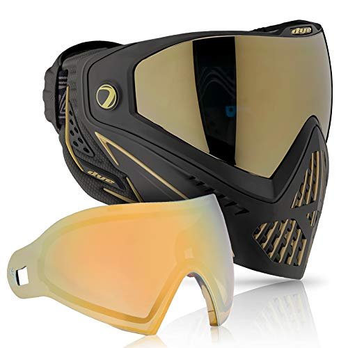 Dye i5 Paintball Goggle (Onyx/Gold 2.0 with Faded Sunrise Thermal Lens Combo)