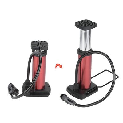 Keenso Portable Foot Pump Foot Pump Mini Portable High Pressure Floor Inflator Tire Air Pump(Red)