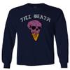 0259. dope Chill Till Death Ice Cream Skull Graphic Streetwear Society Men's Long Sleeve t Shirt (Characol, 2X Large) view 1