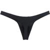 JAXFSTK Men's Smooth Bikini Thong Underwear Low Rise Bulge Pouch T-back Sexy Tangas Panties Black XL view 3