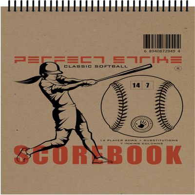 Perfect Strike Softball Scorebook with Rules and Scoring Instructions. Heavy Duty. Youth or Adult Softball. TS-14:7. (5 Book Value Pack)