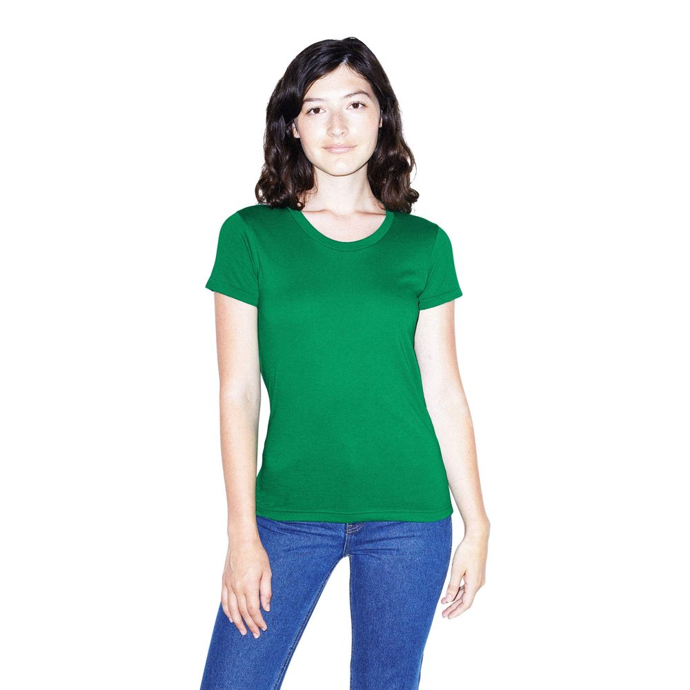 American Apparel Women's 50/50 Classic Crewneck Short Sleeve T-Shirt, Kelly Green, Small