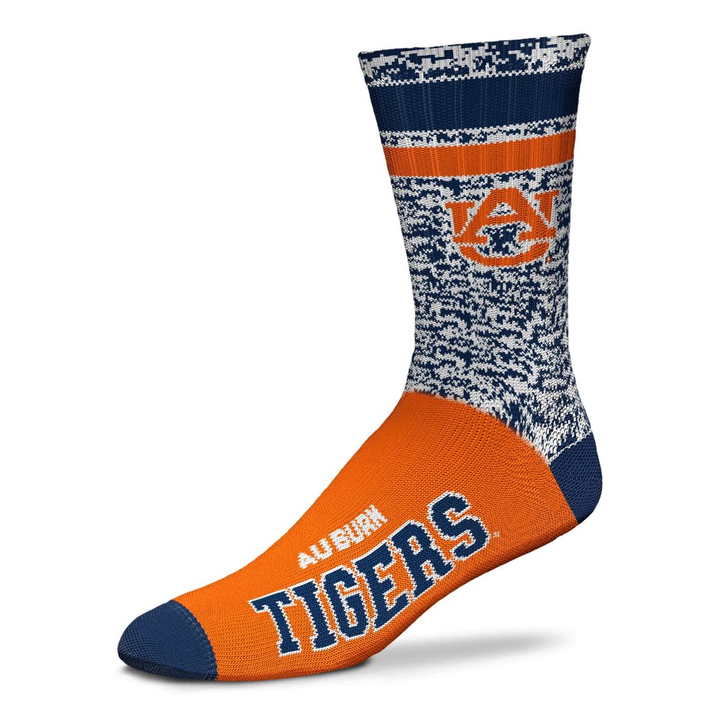 NCAA Retro Deuce Crew Socks - Medium & Large Available (Large (Fits Sizes 10-13), Auburn Tigers)