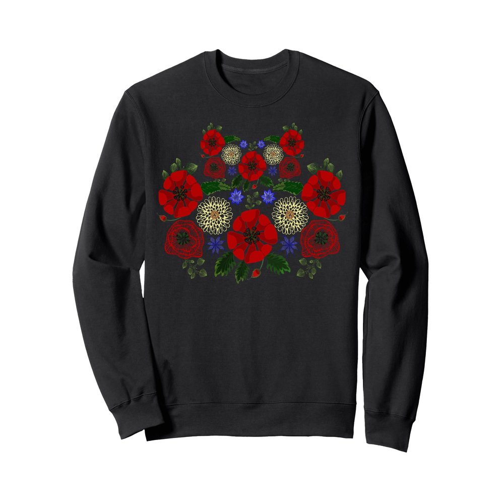 Floral Ukraine Shirt Cute Vintage Ukrainian Vyshyvanka Style Sweatshirt
