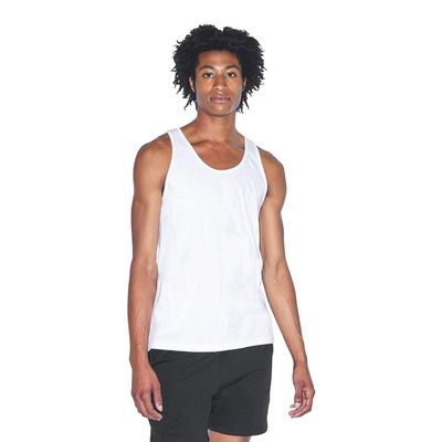 American Apparel Men's Fine Jersey Sleeveless Tank, White, Small