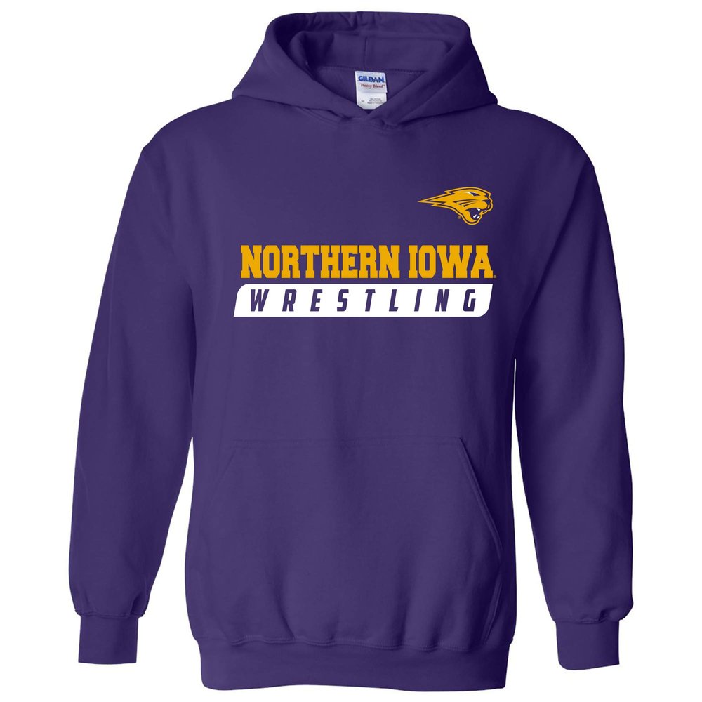 UGP Campus Apparel AH1248 - Northern Iowa Panthers Wrestling Slant Hoodie - 3X-Large - Purple