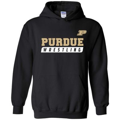 UGP Campus Apparel AH1248 - Purdue Boilermakers Wrestling Slant Hoodie - Large - Black