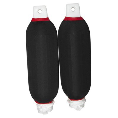Dock Edge +, Two Pack Ribbed Fenders Twin Eye with Lines and Covers, 6-1/2" x 23"