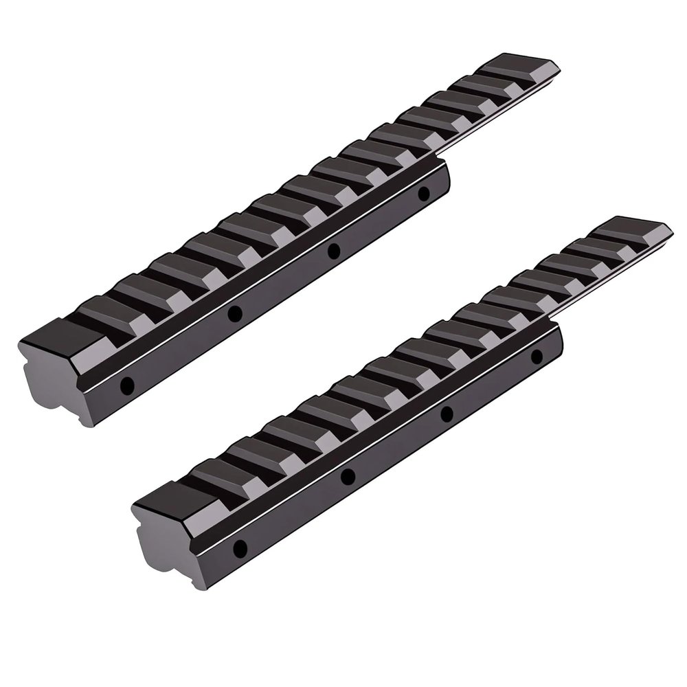 Gotical14 Slot Extension Low Profile Airgun/.22 Dovetail Rail 11MM to 20MM Weaver Picatinny Rail Adapter Scope Mount Converter (2- Pack Black)