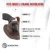 1791 GUNLEATHER J Frame Premium Leather IWB CCW Holster - Soft, Comfortable Gun Holster - Fits All J Frame Revolvers Models S&W, Ruger LCR and SP101. Max Barrel = 2.5" Right Handed - Brown Deer Skin view 3