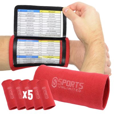 Sports Unlimited Adult Triple Wrist Coach, Football Wristbands for Plays, Baseball Wristbands, QB Arm Bands