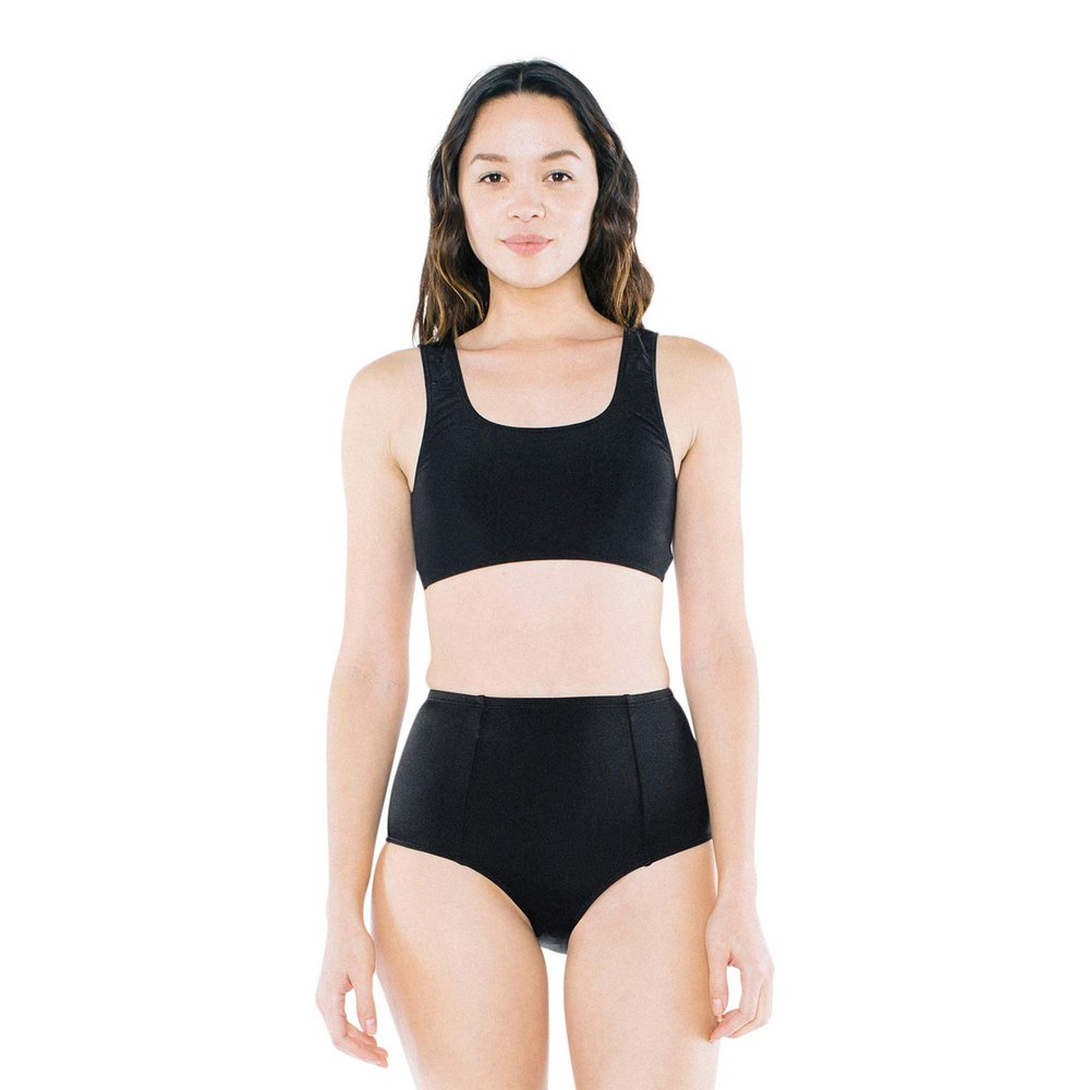 American Apparel Women's Standard High-Waist Bikini Bottom, Black, Medium