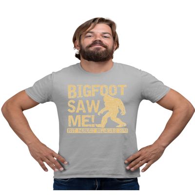 3X-Large Oxford Mens Bigfoot Saw Me But Nobody Believes Him Squatch T-Shirt