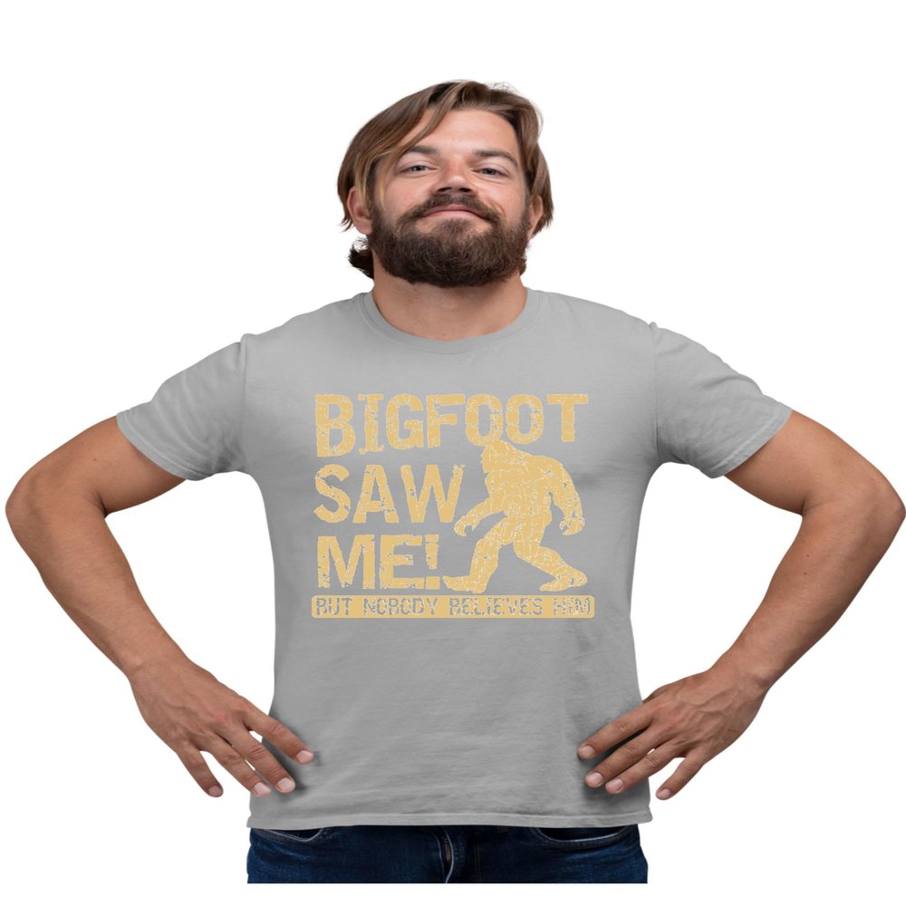 3X-Large Oxford Mens Bigfoot Saw Me But Nobody Believes Him Squatch T-Shirt