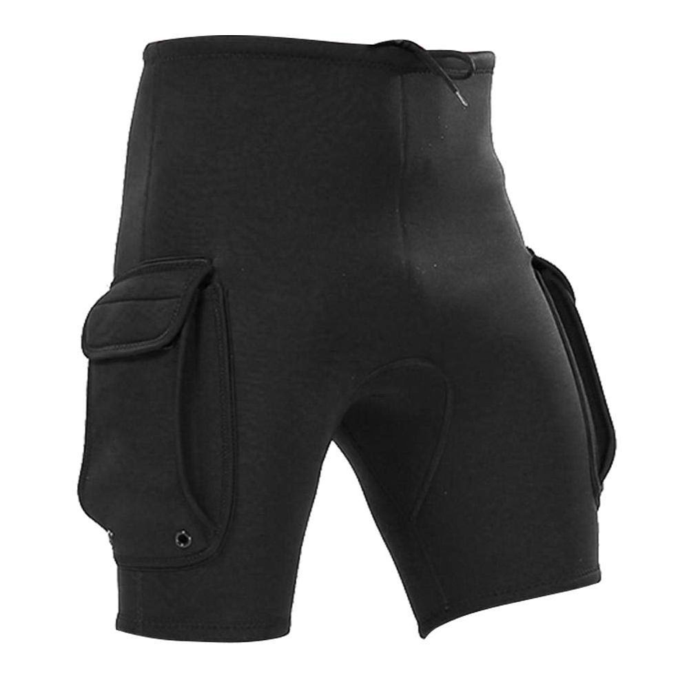 Keenso Diving Short Pants, 3MM Neoprene Snorkeling Shorts, Durable Wetsuit Pants with Pockets for Men's Water Sports