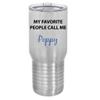 My Favorite People Call Me Poppy Silver Stainless Steel Vacuum Insulated 20 Oz Travel Tumbler Coffee Mug with Clear Lid, Silver view 1