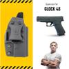 Concealed Carry Iwb Kydex Holster for Glock 48 by Houston - Lined Inside for Strong Retention and Maximum Protection - Reinforced Plastic Clip Black Color - Lightweight Durable view 2