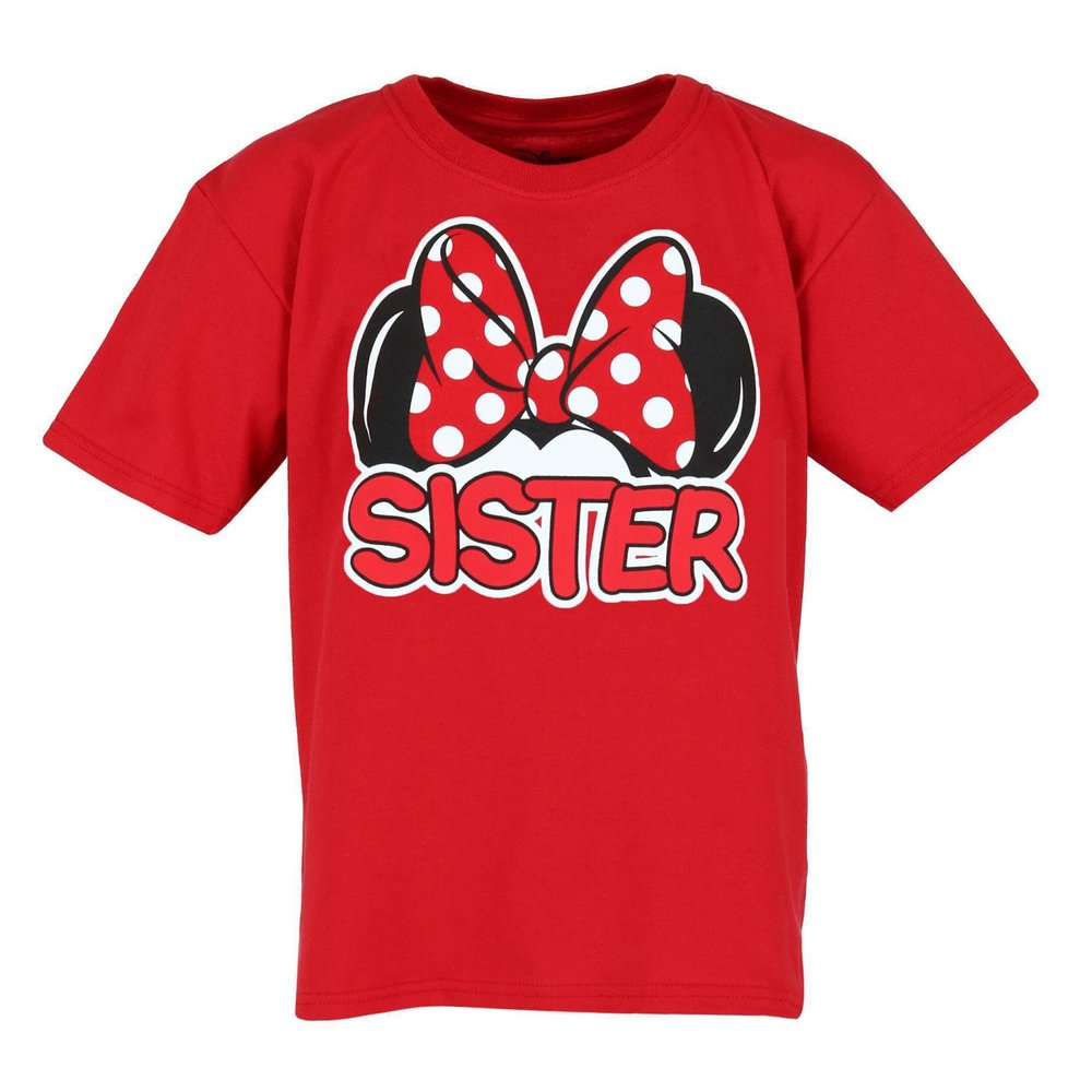 Disney Matching Family Collection Minnie Mouse Sister T-Shirt (Large 10/12) Red