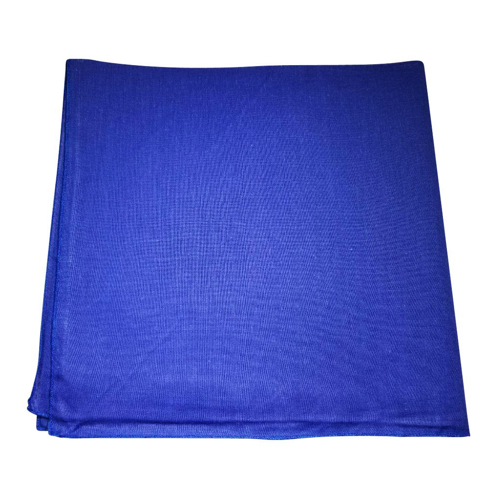6 pack Large 100% Cotton Solid Color Blank Bandanas (22 x 22) - For Custom Printing by M.H.I. (Royal Blue)