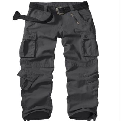 Men's BDU Casual Military Pants, Tactical Wild Army Combat ACU Rip Stop Camo Cargo Work Pants Trousers with 8 Pockets #7533 Dark Grey 38