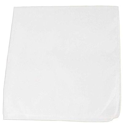 6 pack Large 100% Cotton Solid Color Blank Bandanas (22 x 22) - For Custom Printing by M.H.I. (White)