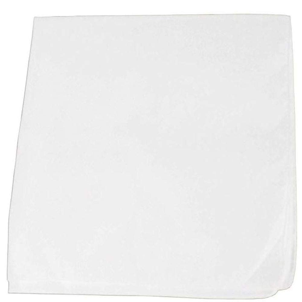 6 pack Large 100% Cotton Solid Color Blank Bandanas (22 x 22) - For Custom Printing by M.H.I. (White)