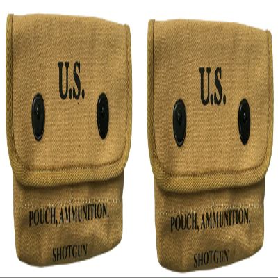 (Pack of 2) U.S. WWII Shotgun Shell Pouch Khaki