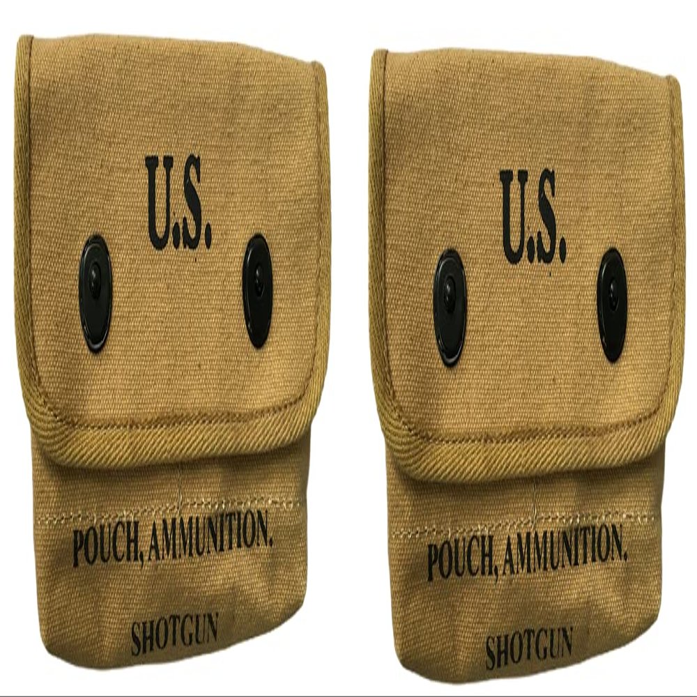 (Pack of 2) U.S. WWII Shotgun Shell Pouch Khaki