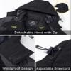 MAGCOMSEN Snowboard Jacket Men Winter Waterproof Ski Snow Parka Windbreaker Fleece Jacket with Hood Outdoor Hiking Dark Grey, M view 4