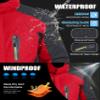 MAGCOMSEN Winter Coats for Men Windbreaker Water Resistant Ski Snowboard Jacket Fleece Lined Warm Parka Work Sport Outerwear Red, XL view 2