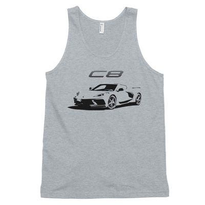 JG Infinite 2020 'Vette C8 Mid Engine American Super Car Classic Tank top (Unisex) Heather Grey