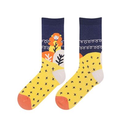 Socks with a sense of design, girls who blow bubbles, stockings, cute personality cotton socks-Navy_36-42