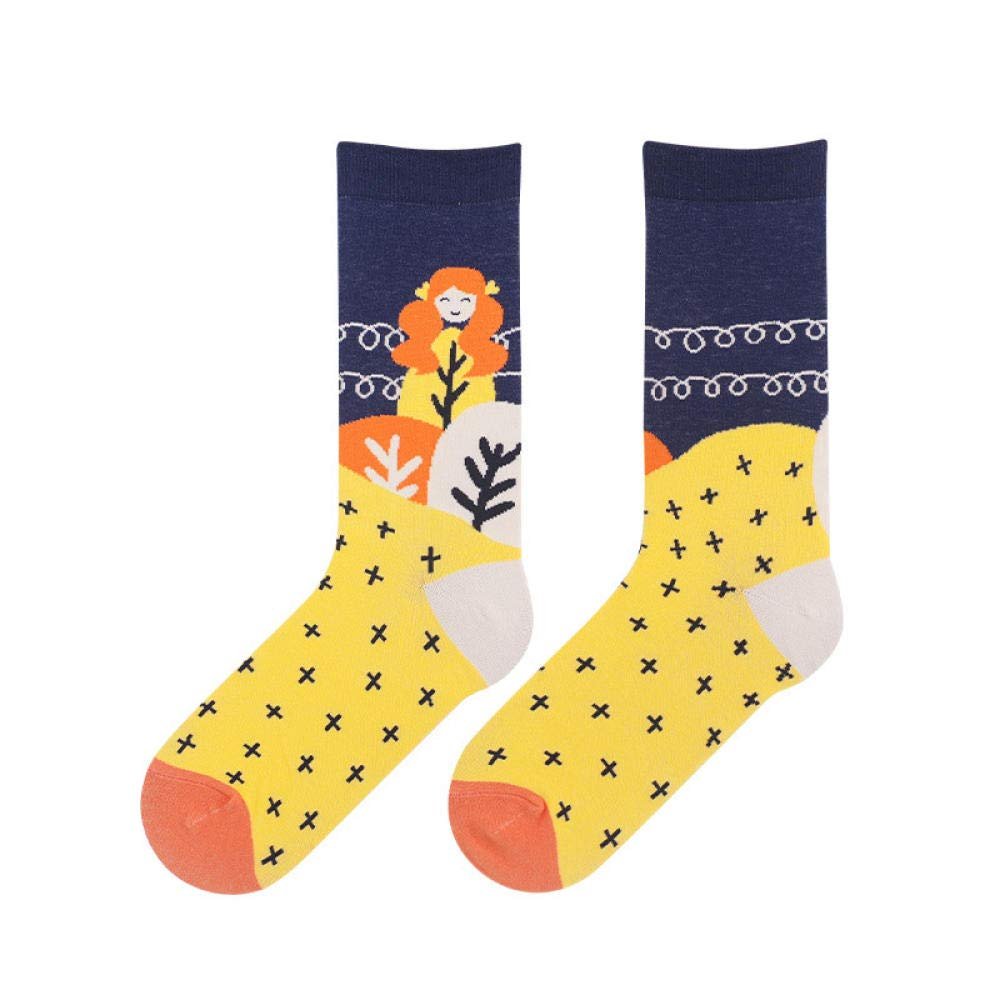 Socks with a sense of design, girls who blow bubbles, stockings, cute personality cotton socks-Navy_36-42