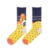 Socks with a sense of design, girls who blow bubbles, stockings, cute personality cotton socks-Navy_36-42 view 1