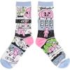 SUNS Cartoon illustration asymmetrical cute personality cotton socks mid tube socks men and women couple socks-White coin pig_36-42 view 4