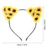 Amosfun Flower Crowns for Women Tiara Headband 2pcs Sunflower Cat Ears Headband Hair Hoop Women Girl Floral Headpiece Sunflower view 4