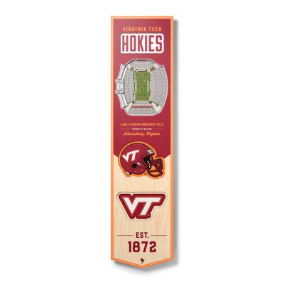 YouTheFan NCAA Virginia Tech Hokies 3D Stadium 8x32 Banner - Lane Stadium Worsham Field