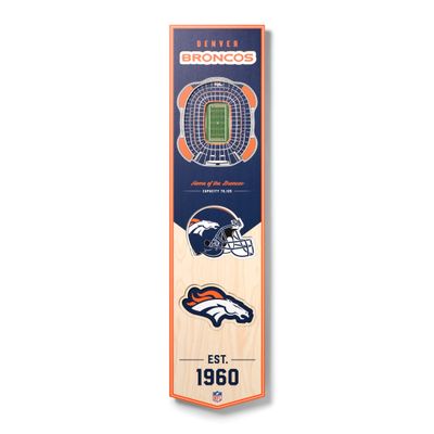 NFL Denver Broncos Mile High Stadium 3D Stadium Banner-8x323D Stadium Banner - 8"x 32", Team Colors, 8" x 32"