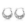 MIMI Sterling Silver Oxidized Irish Celtic Knot Filigree Round Hoop Earrings