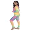 #followme Tie Dye 2 Piece Jogger Thermal Pajama Set for Women 6862-10363-L view 2