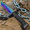 KCCEDGE BEST CUTLERY SOURCE Tactical Knife Hunting Knife Survival Knife Fixed Blade Knife Razor Sharp Edge Camping Accessories Camping Gear Survival Kit Survival Gear Tactical Gear 77077 (Rainbow) view 3