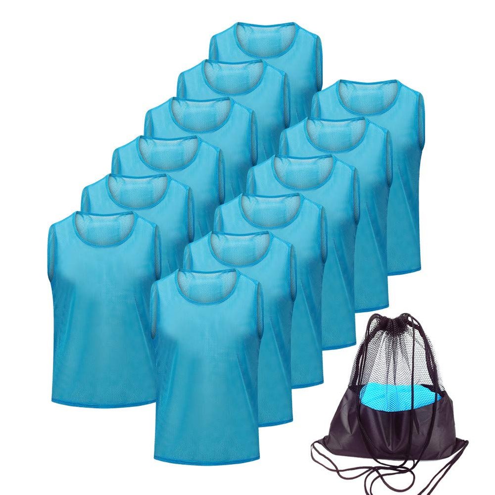 Antoyo Pinnies Soccer pinnies for Soccer Mesh Basketball Jerseys Sky Blue-XL