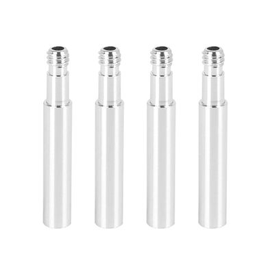X AUTOHAUX 40mm Aluminum Alloy Bike French Type Valve Extender Extension Silver Tone 4pcs